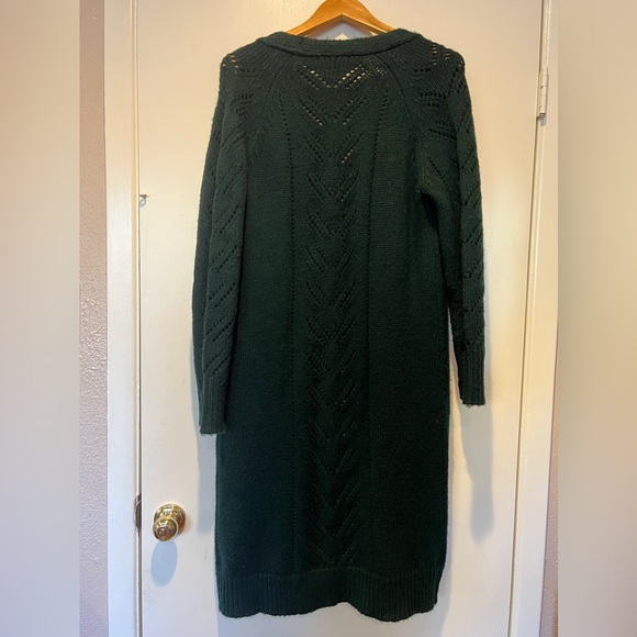 Chelsea & Violet Duster Cardigan Forest Green Size Small - Picture 2 of 5